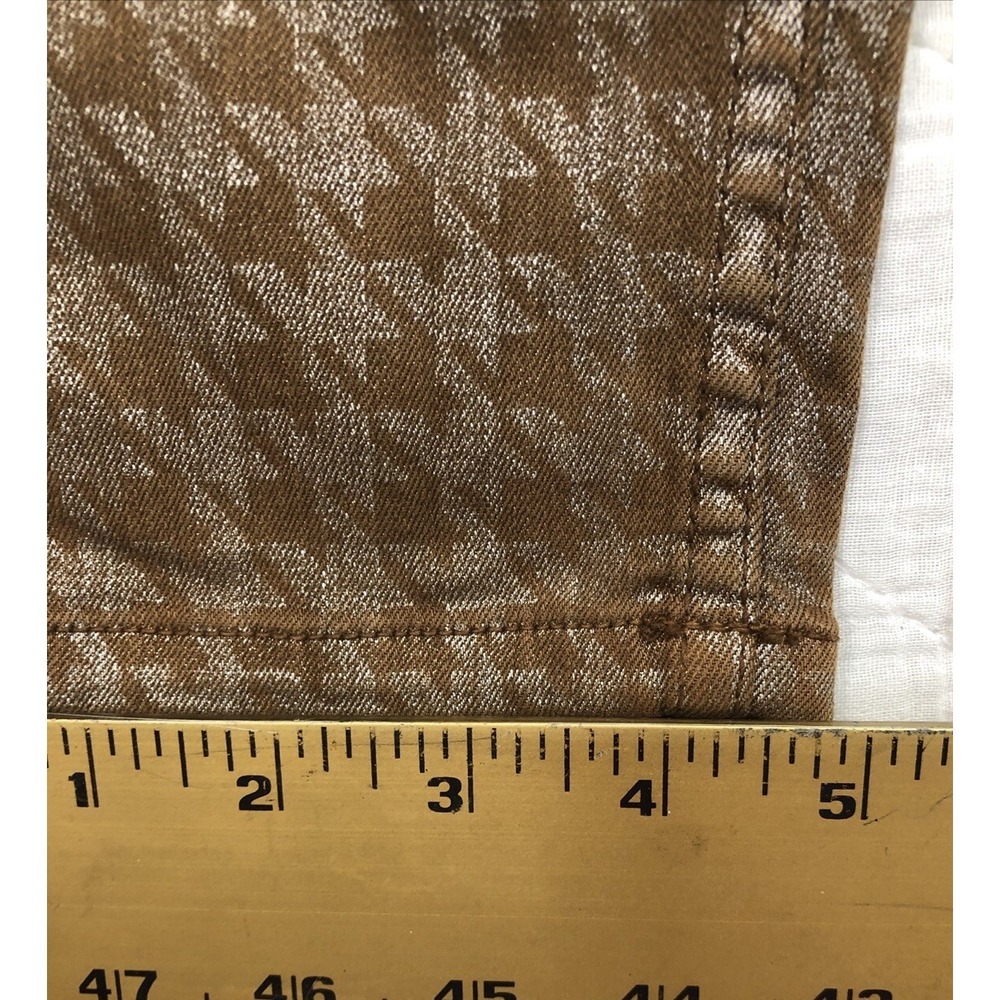 Level 99 Anthropologie Jeans Womens 25 Brown Silver Metallic Janice Ultra Skinny - Picture 13 of 13